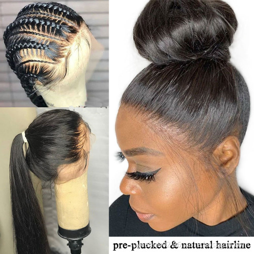 Royce Hair full lace wig vendor, Wholesale Semi half  wig 100% Brazilian Silky Straight Human Hair HD Full Lace Front Wig